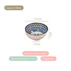 Bohemian Mosaic Ceramic Bowls – Set of 6 | Handcrafted Multi-Pattern Snack Bowls
