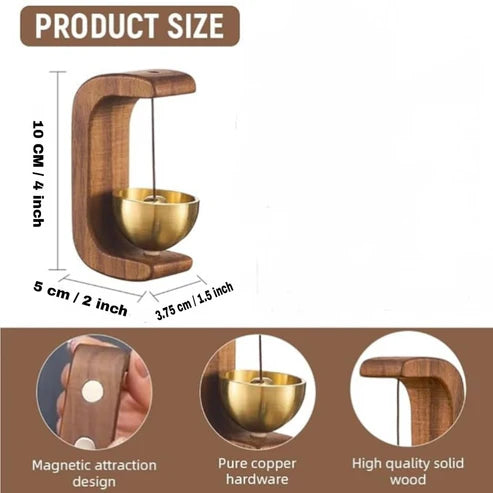 ZenBell™ Magnetic Wooden Door Chime ( Dark Brown )