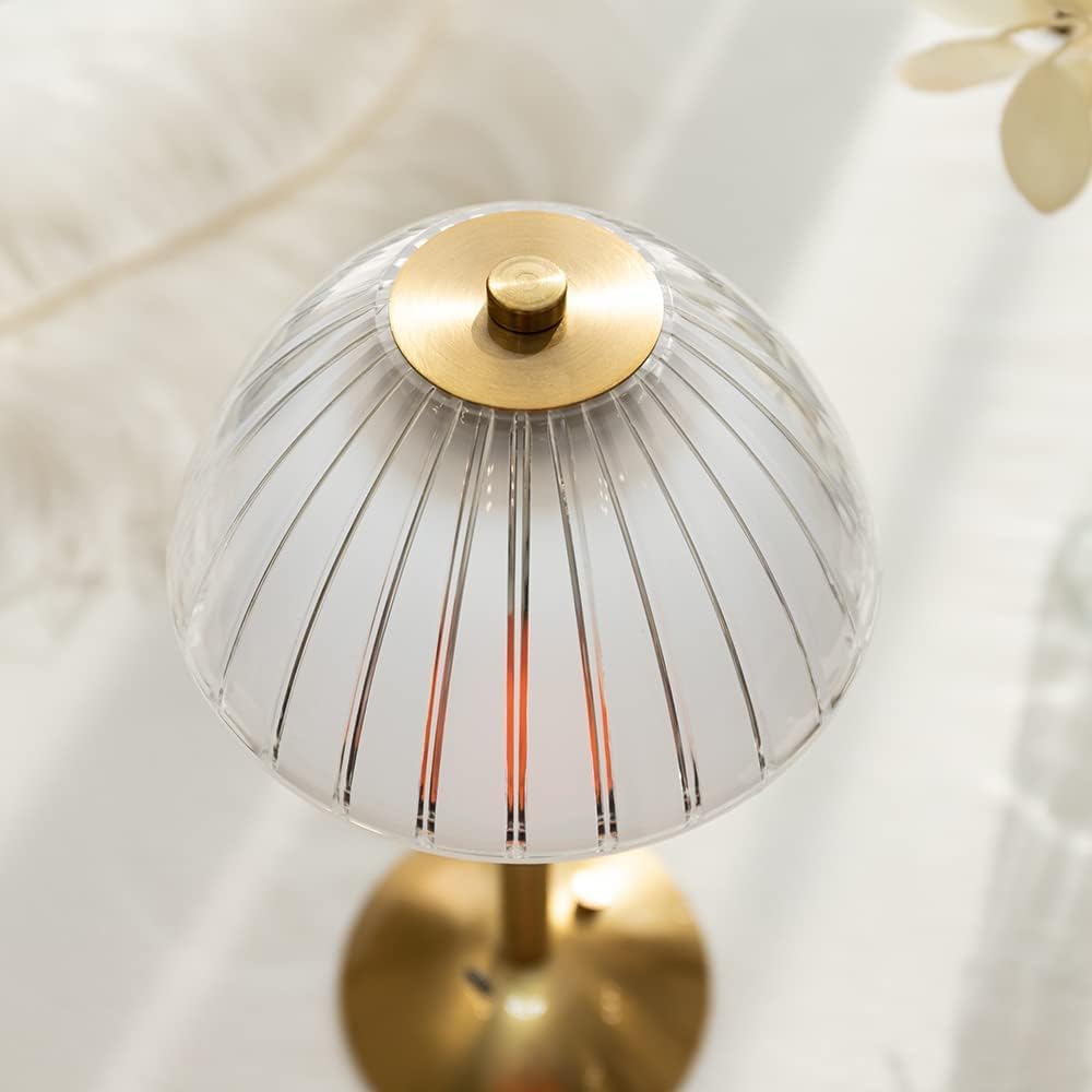 Ribbed Dome Shade Warm Ambient LED Desk Lamp