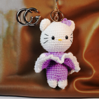 Handmade Crochet Kitty Keychain | Cute Plush Bag Charm