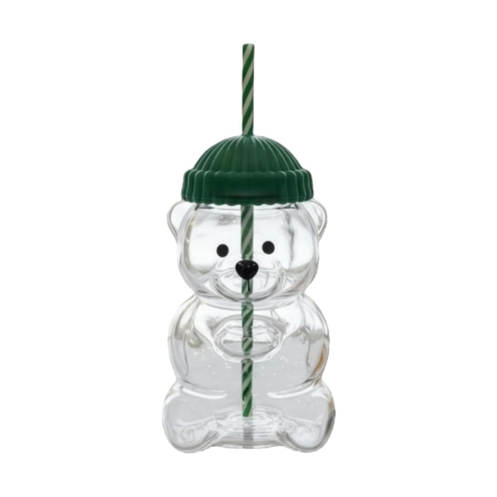 Bear Shape Glass Cup with Straw | Cute Glass Tumbler for Kids, Milk & Cold Drinks