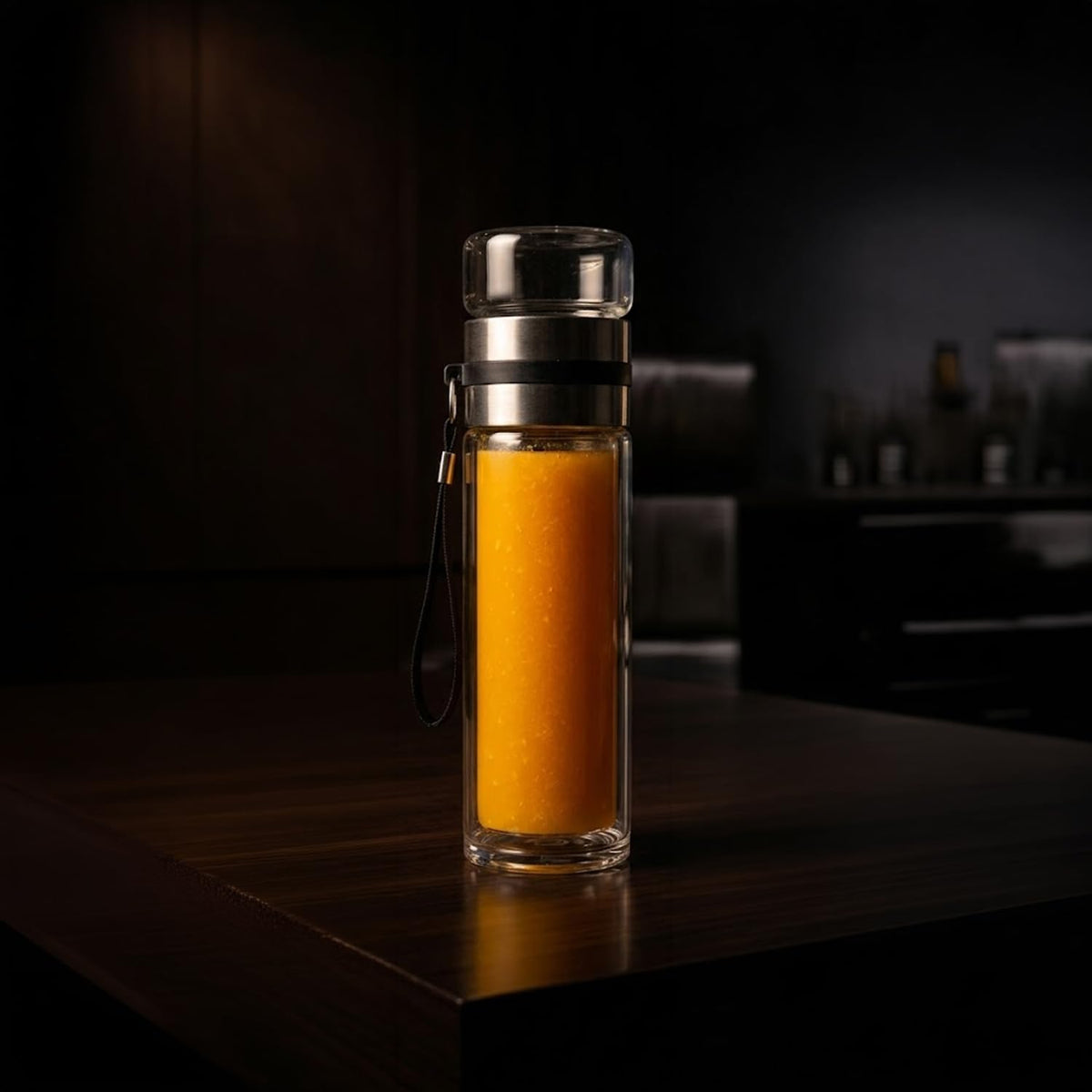Glass Water Bottle with Stainless Steel Lid & Carry Strap | Reusable Travel & Gym Bottle