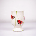 Watermelon Glass with Hand Painted Fruit Design