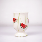 Watermelon Glass with Hand Painted Fruit Design