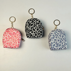 Mini Heart Print Coin Pouch Keychain(Random Color)