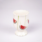 Watermelon Glass with Hand Painted Fruit Design