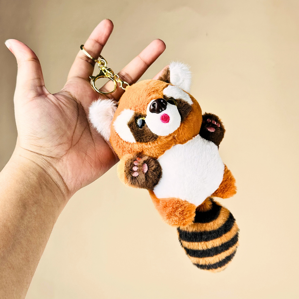 Cute Red Panda Plush Keychain(Random Color)