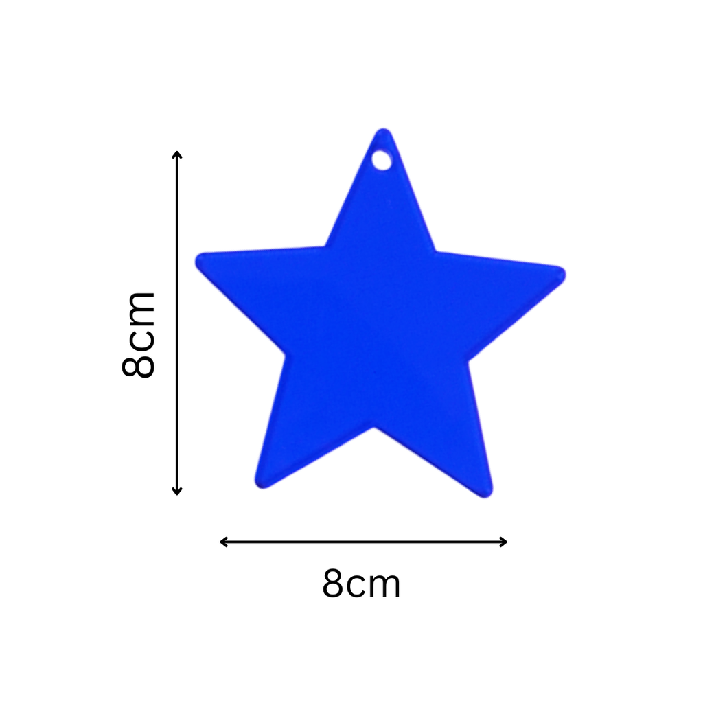 Blue Star designed Christmas Decoration Ornaments- Set of 2