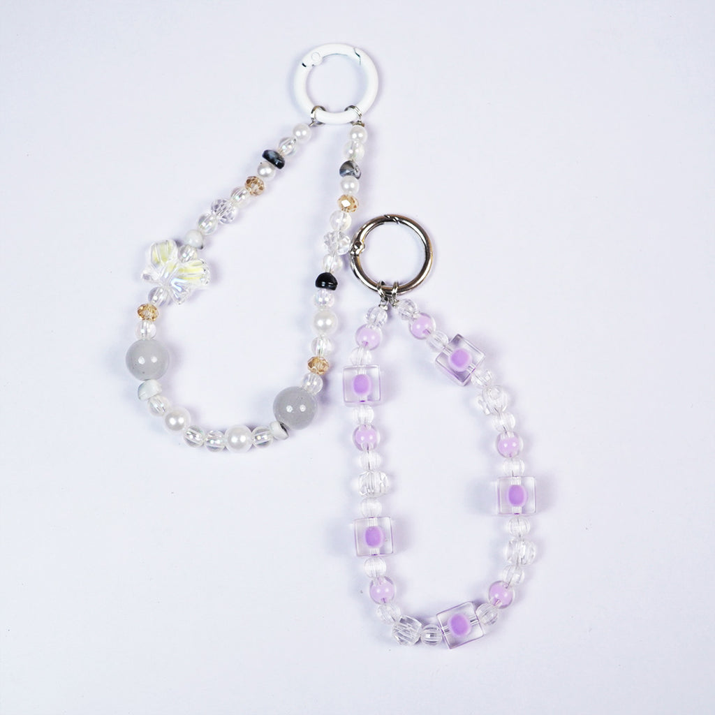 Cute Aesthetic Pearl & Crystal Key Ring