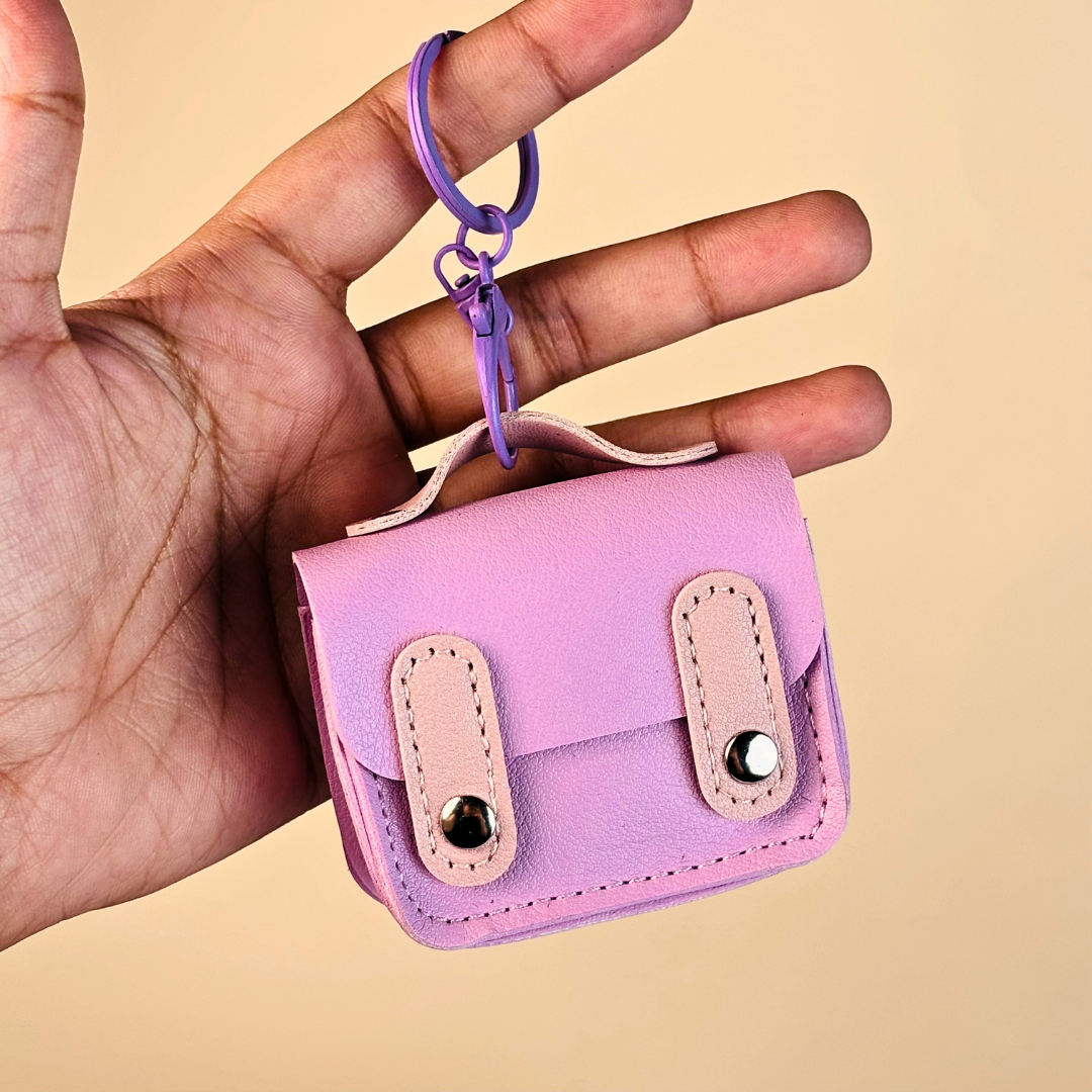 Mini Leather Pouch Keychain(Random Color)