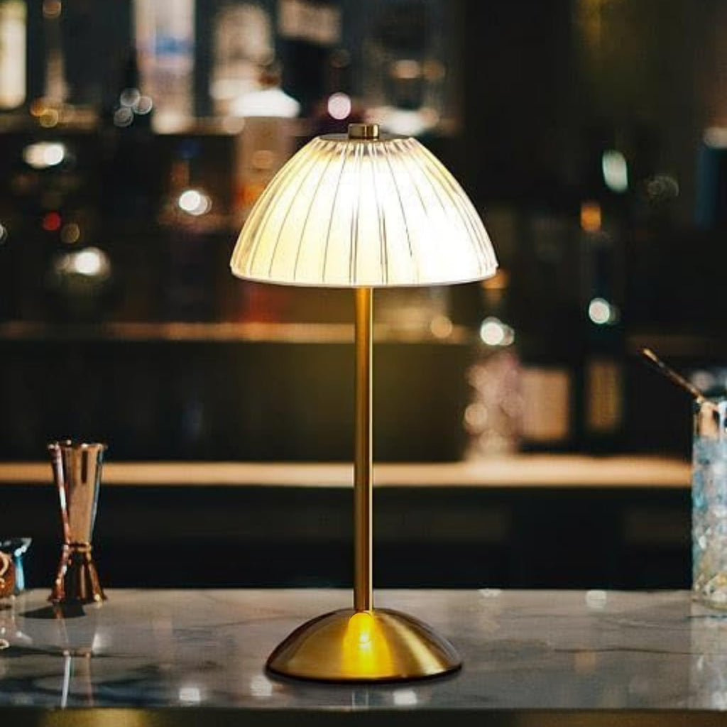 Ribbed Dome Shade Warm Ambient LED Desk Lamp
