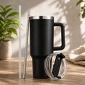 Quencher Flow State  Insulated Stainless Steel Tumbler with Handle – Matte Black