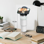 Modern Vacuum Insulated Travel WHITE COLOR Tumbler with Carry Handle  Short & Catchy