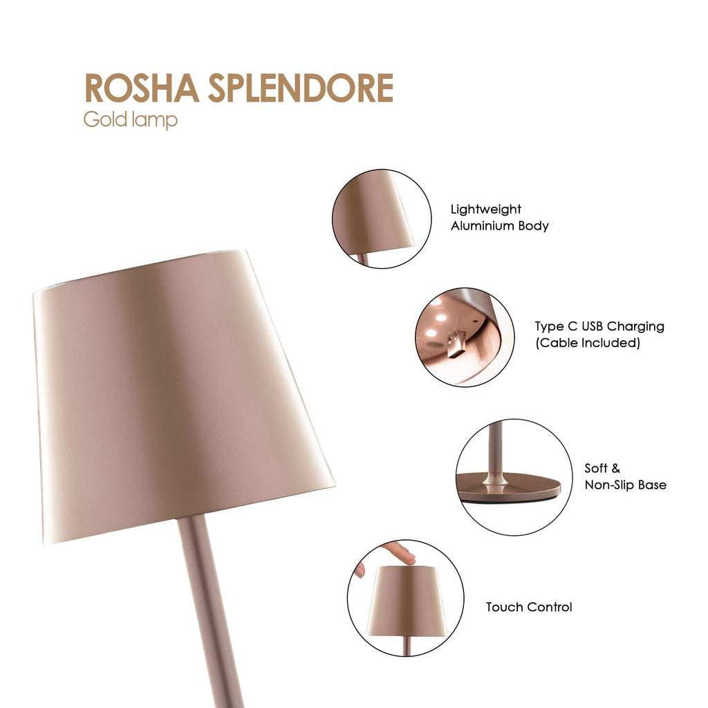 Luxury Gold Table Lamp with Metal Shade