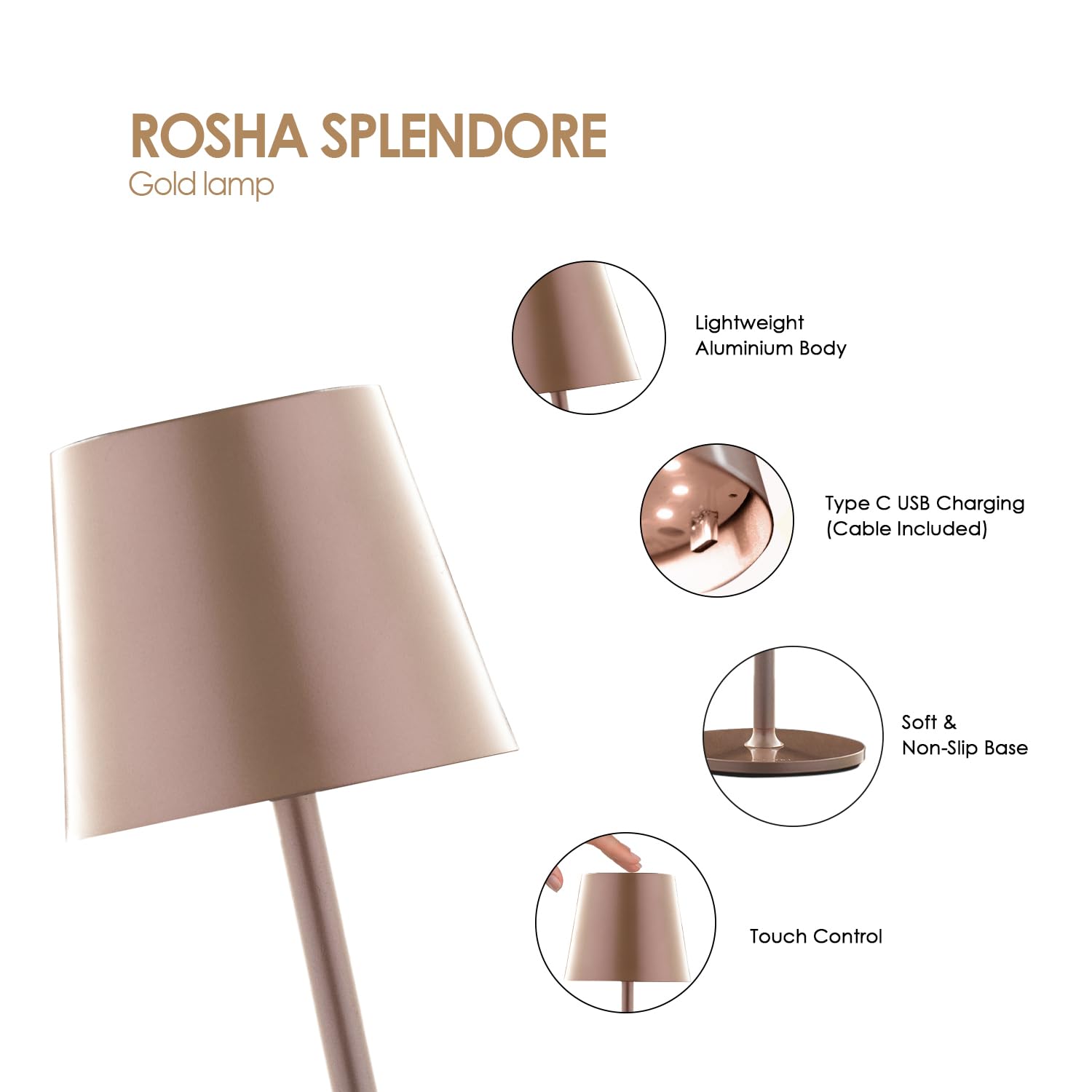 Luxury Gold Table Lamp with Metal Shade
