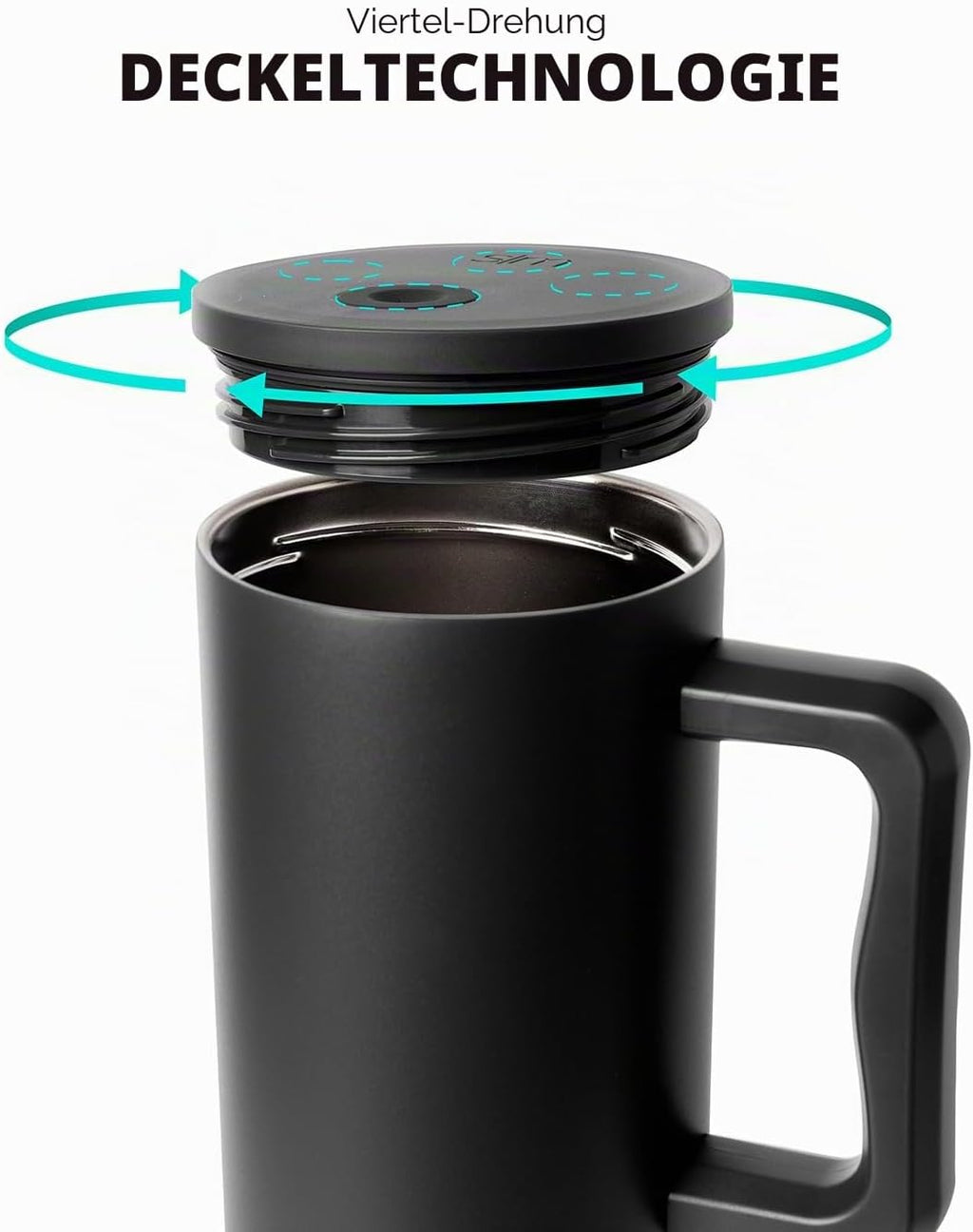Black Premium Insulated Tumbler with Handle & Straw