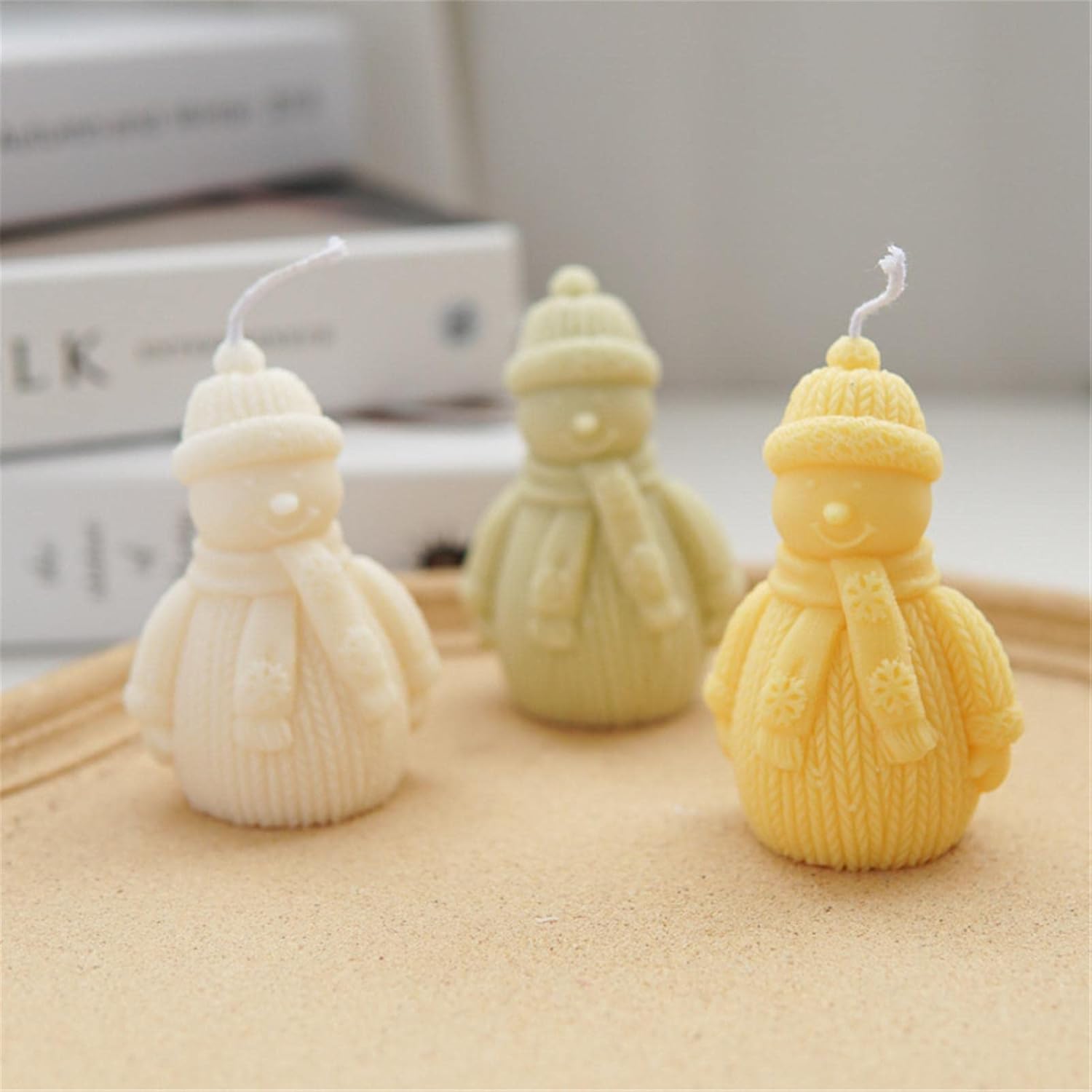 pack of 3 Snowman candle for christmas gifts