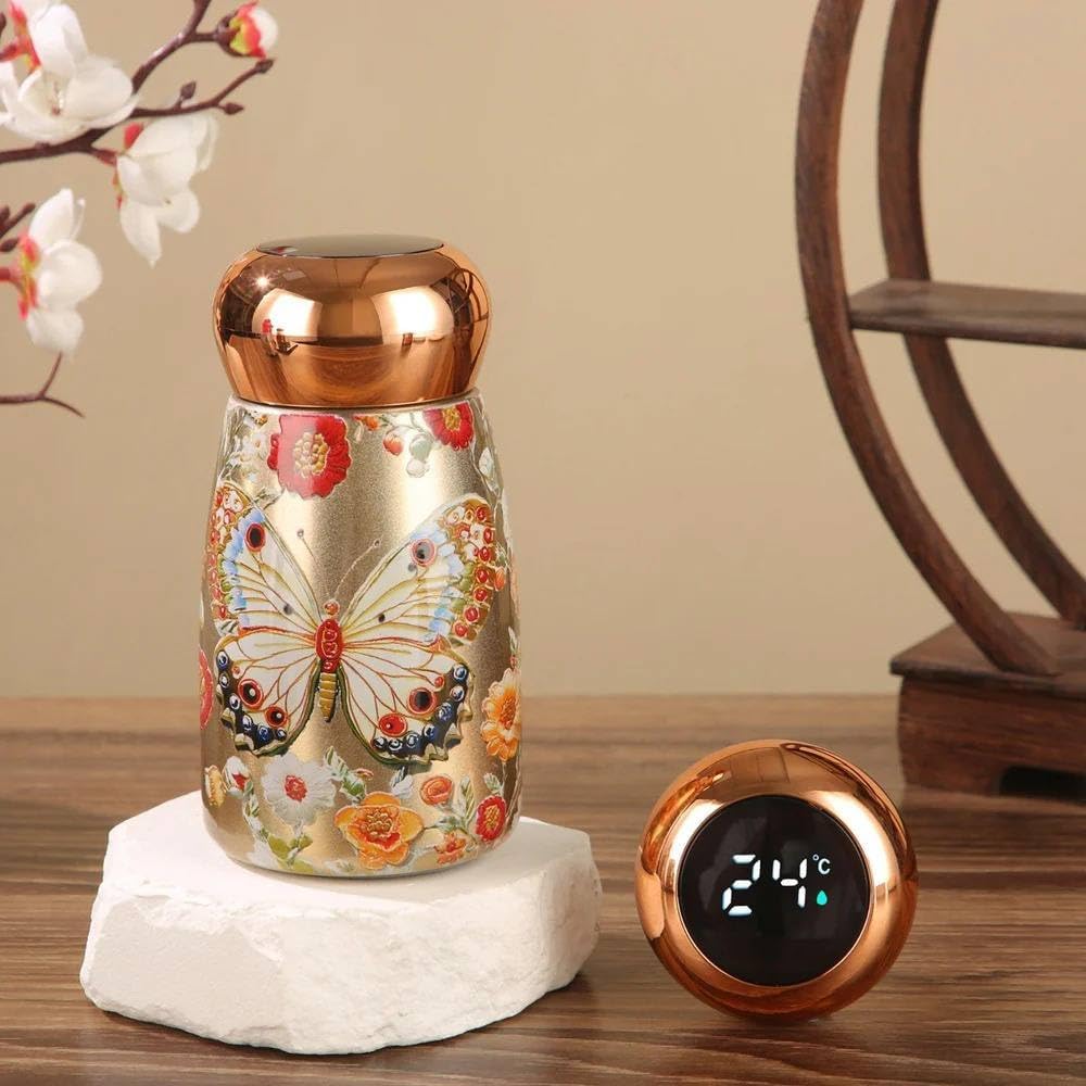 Mini Art Flora Bottle – 300ml SmartTemperature Display Flask ( random Design only )