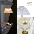 Ribbed Dome Shade Warm Ambient LED Desk Lamp