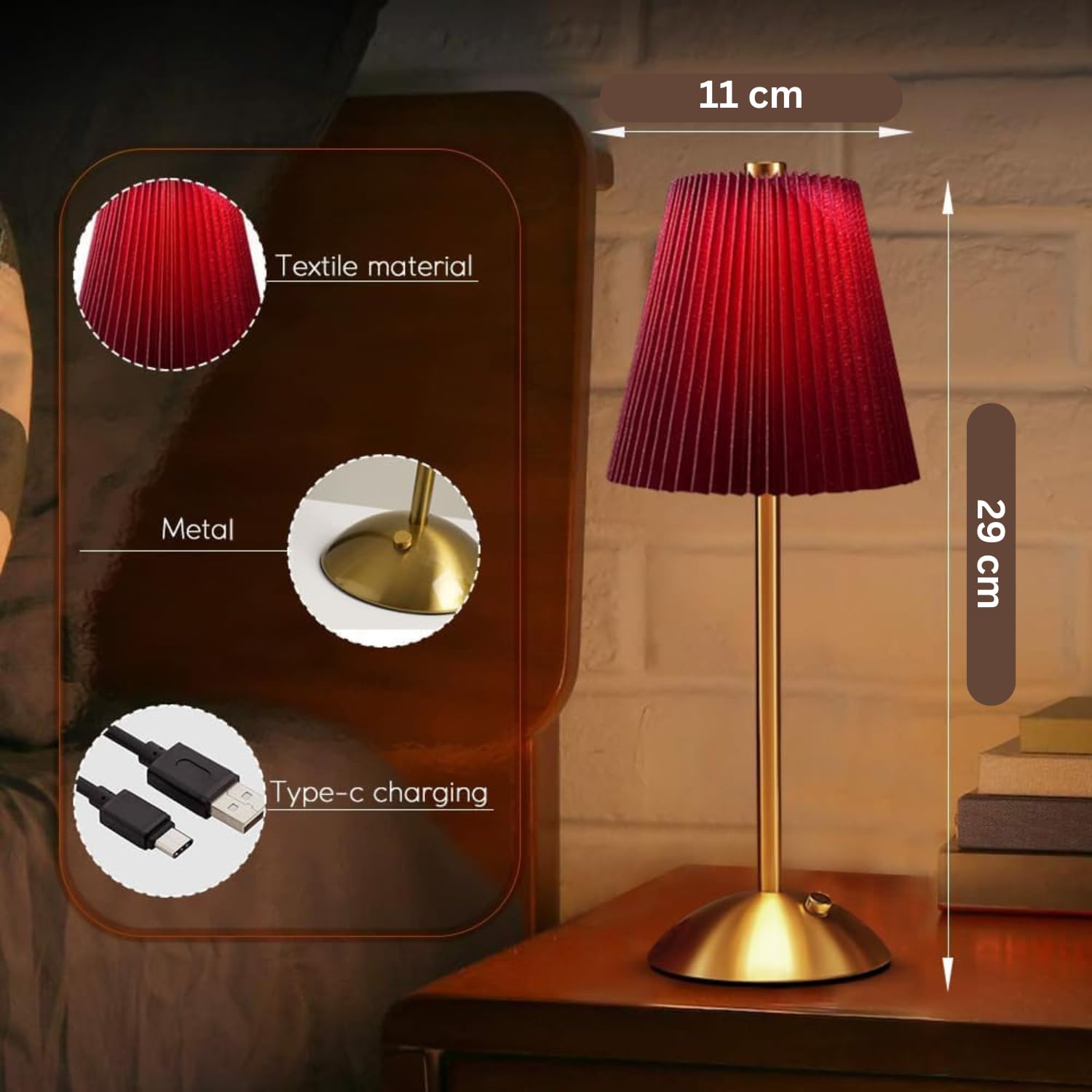 Elegant Pleated Table Lamp with Warm Ambient Light