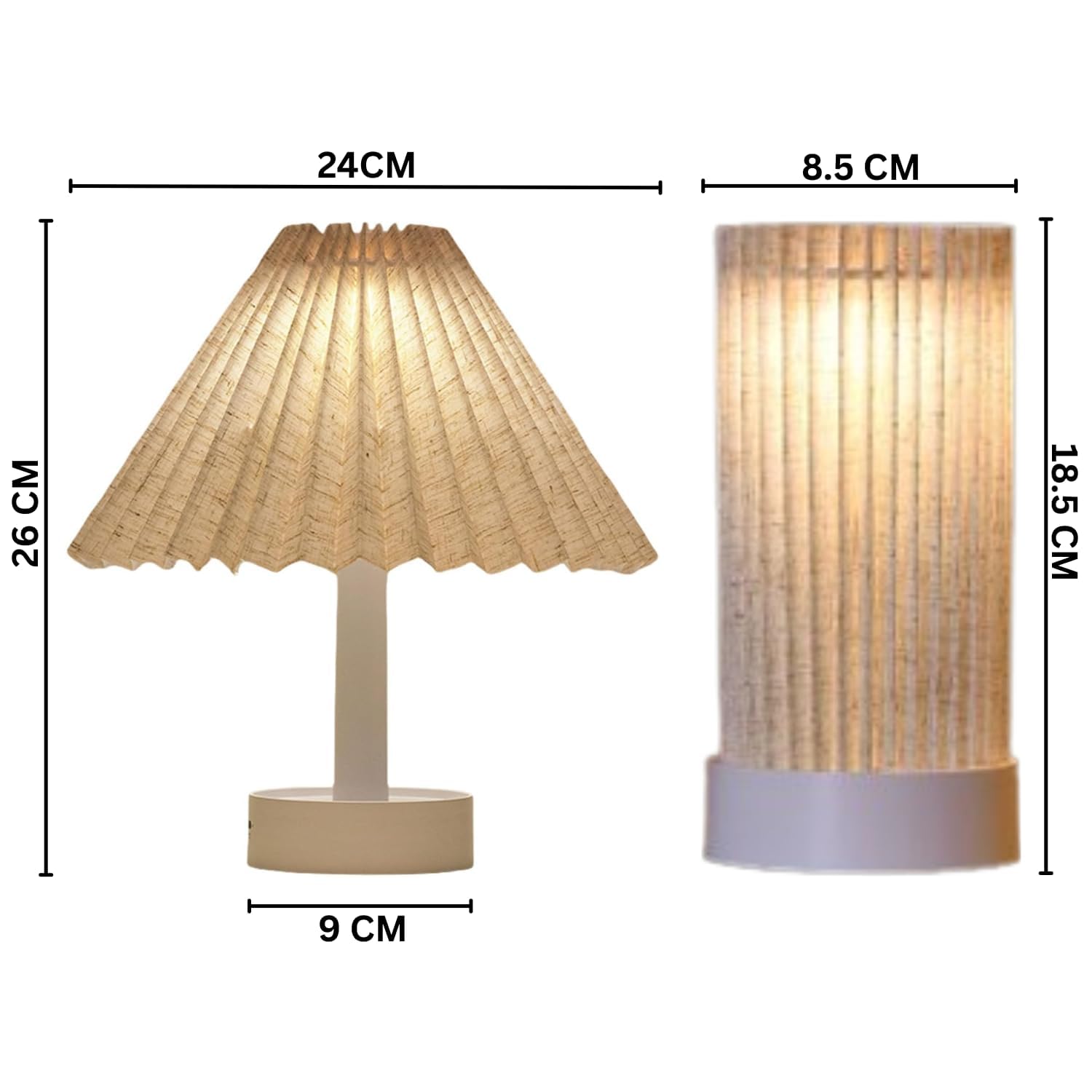2-in-1 Foldable Pleated LED Table Lamp