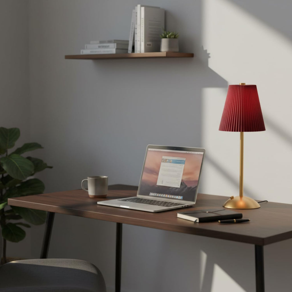Elegant Pleated Table Lamp with Warm Ambient Light