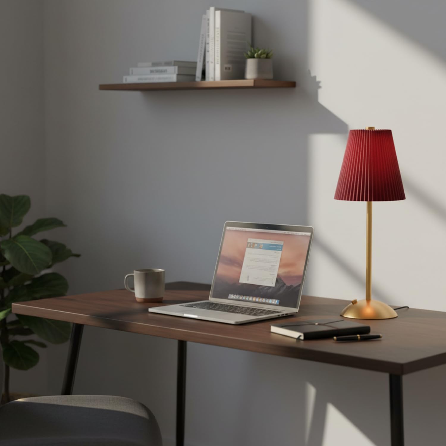 Elegant Pleated Table Lamp with Warm Ambient Light