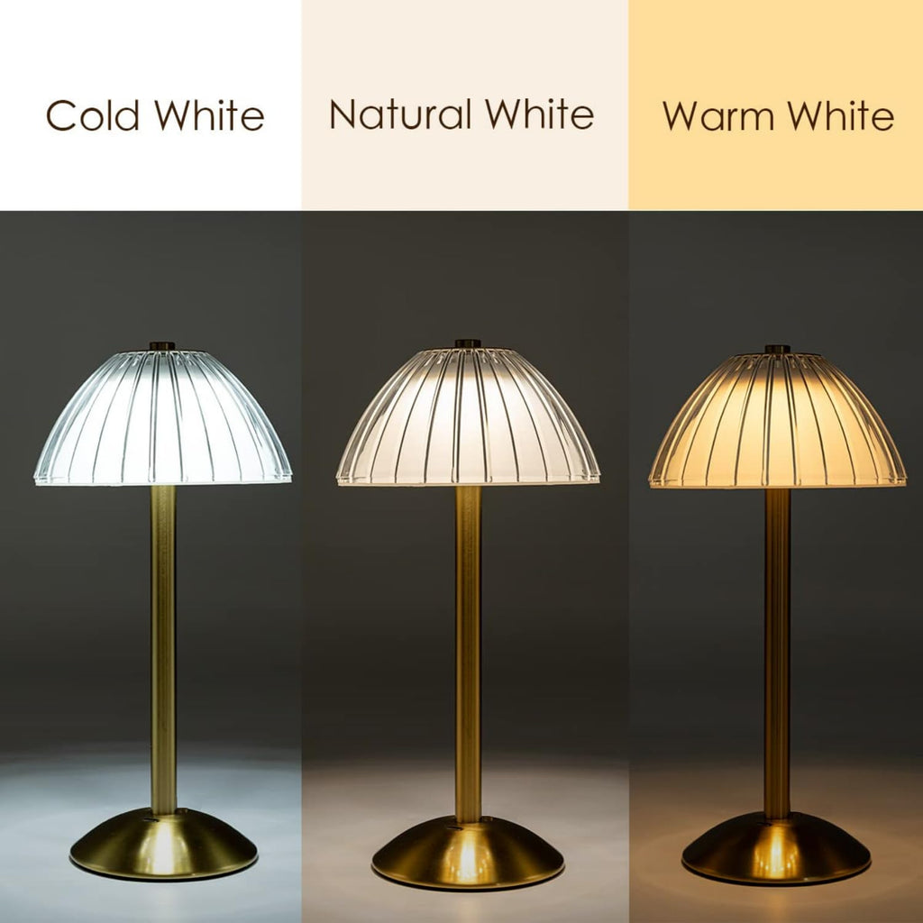 Ribbed Dome Shade Warm Ambient LED Desk Lamp