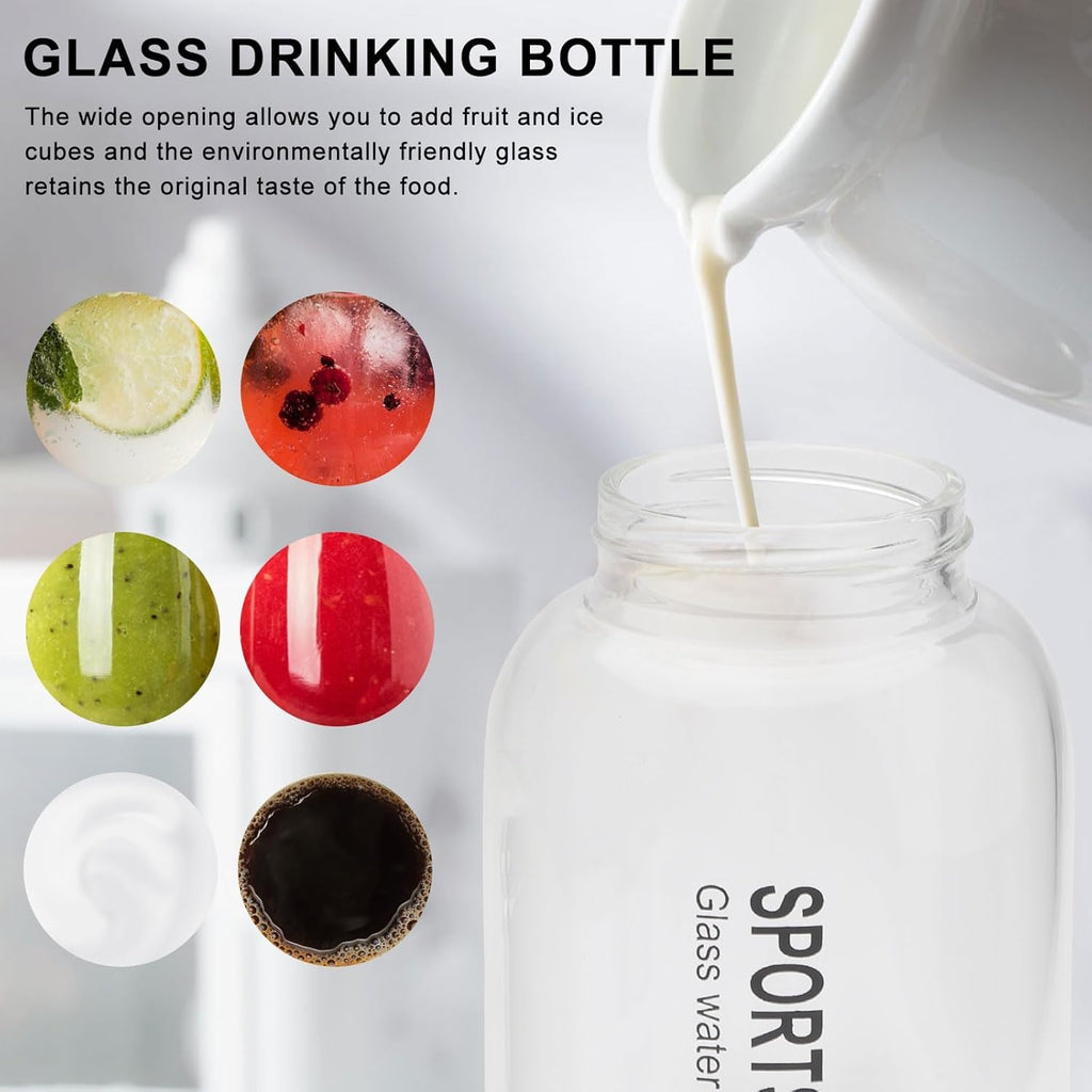 Glass Infuser Water Bottle with Stainless Steel Filter | Fruit Infuser, Detox & Flavoured Water Bottle