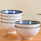 Ceramic Bowl Set – Hand-Painted Blue & White Decorative Bowls