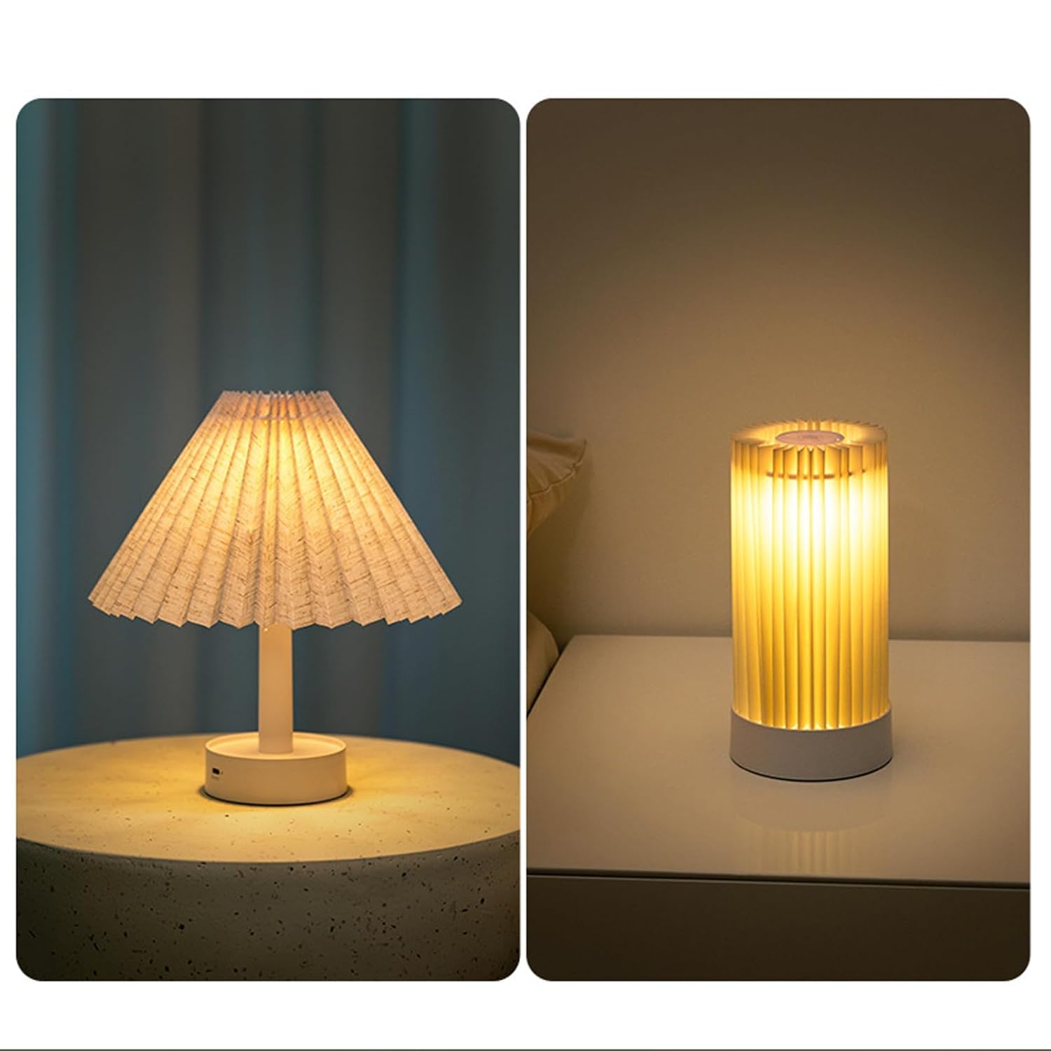 2-in-1 Foldable Pleated LED Table Lamp