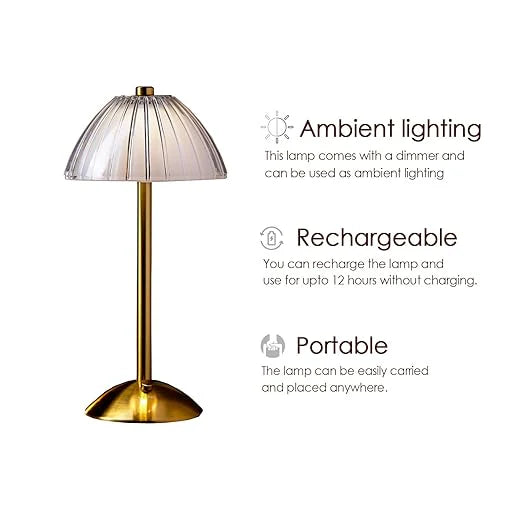 Ribbed Dome Shade Warm Ambient LED Desk Lamp