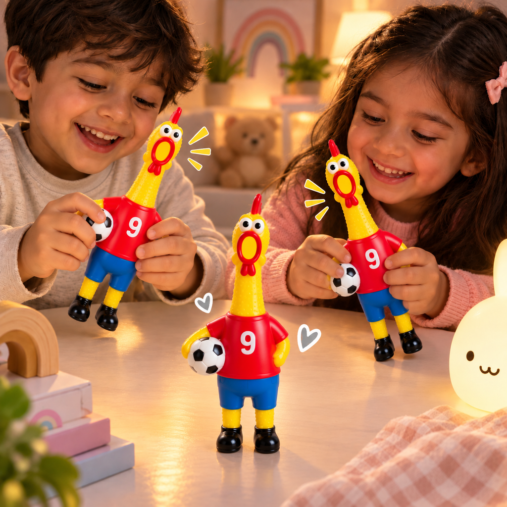 Cute Chicken Football Toy | Cartoon Soccer Player Figure | Fun Kids Toy | Decorative Play Figure