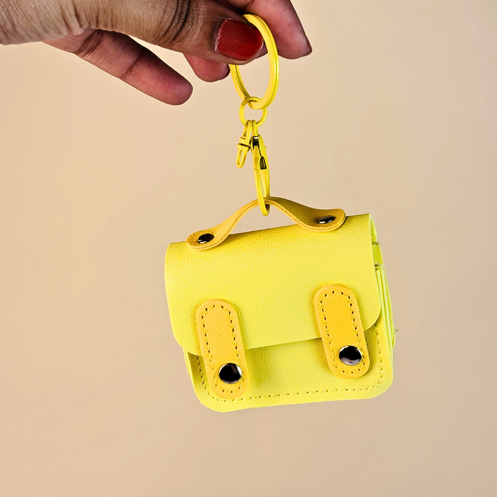 Mini Leather Pouch Keychain(Random Color)