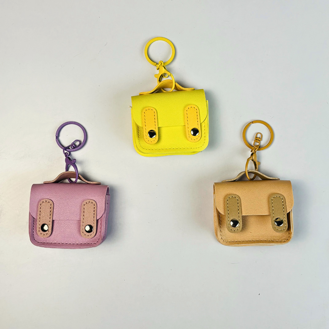 Mini Leather Pouch Keychain(Random Color)
