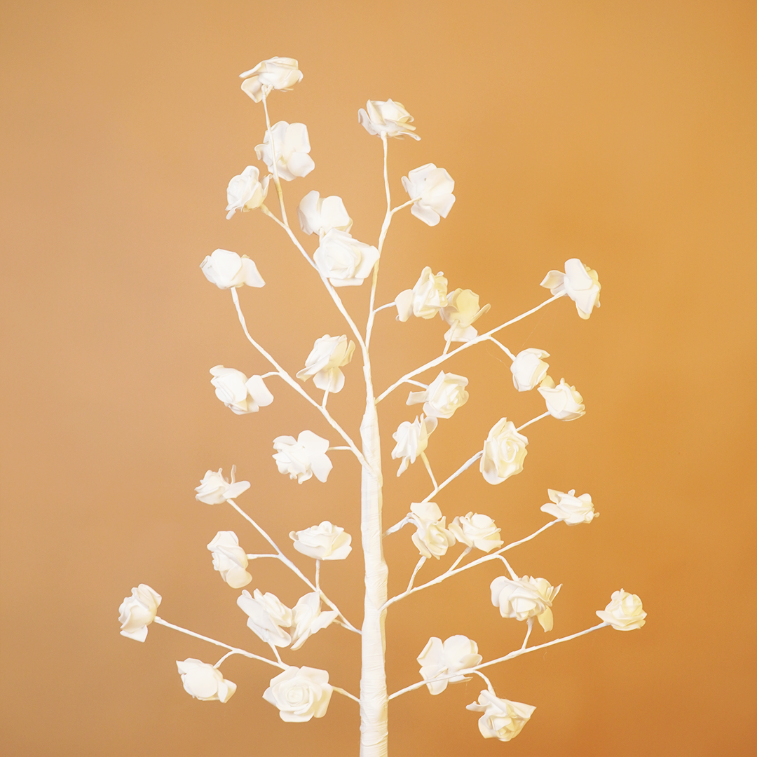 White LED Rose Blossom Tree Light – Decorative Flower Lamp