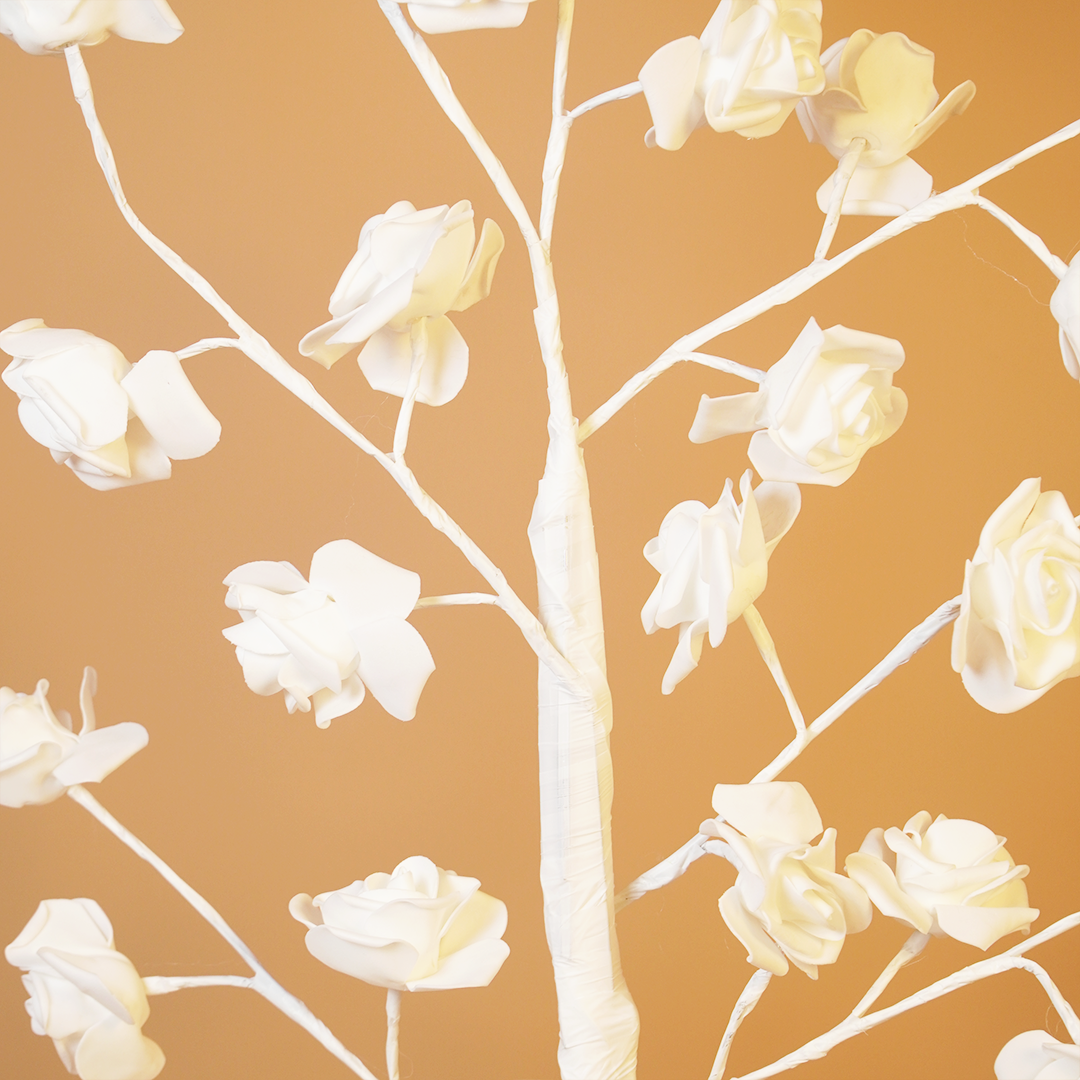 White LED Rose Blossom Tree Light – Decorative Flower Lamp