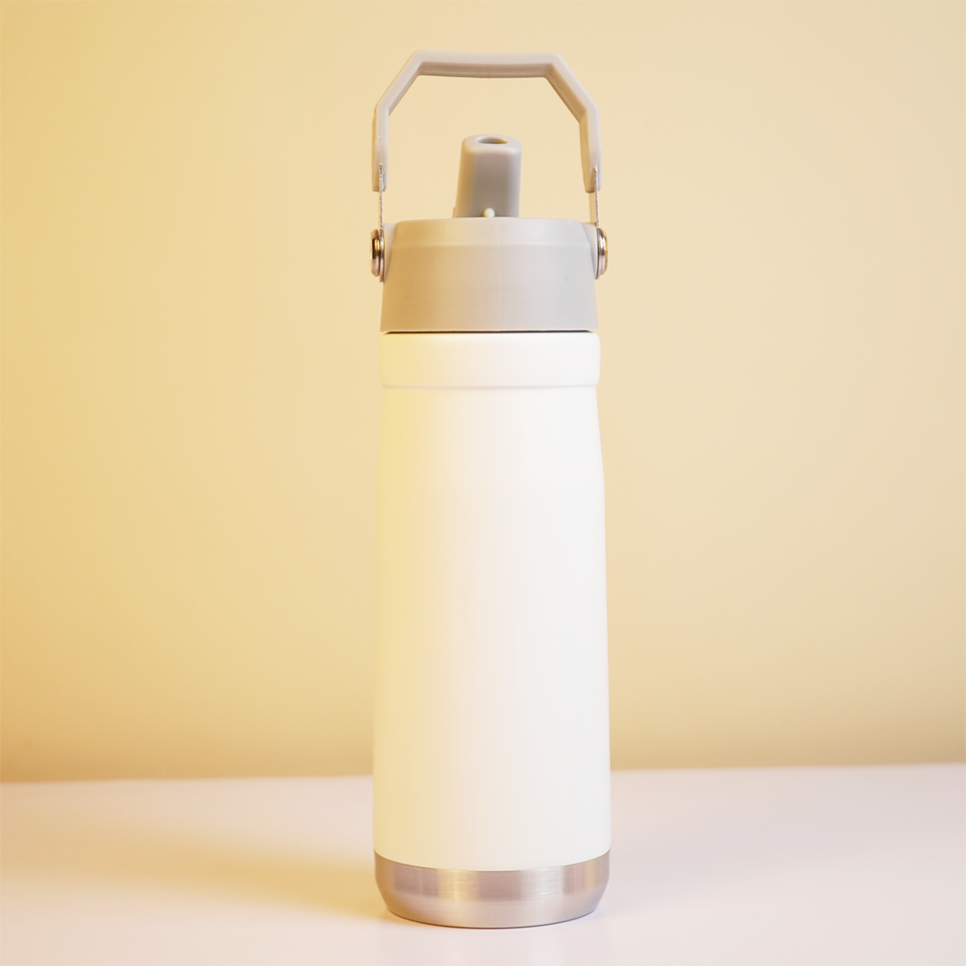 650ml Stainless Steel Water Bottle with Handle | Leak-Proof & Reusable | Travel, Gym & Office Bottle (23cm x 9cm)