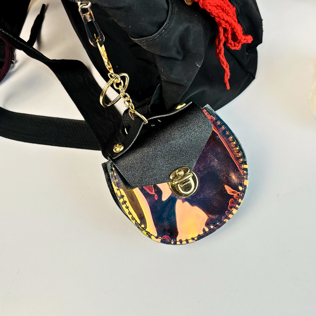Mini Transparent Coin Pouch Keychain(Random Color)