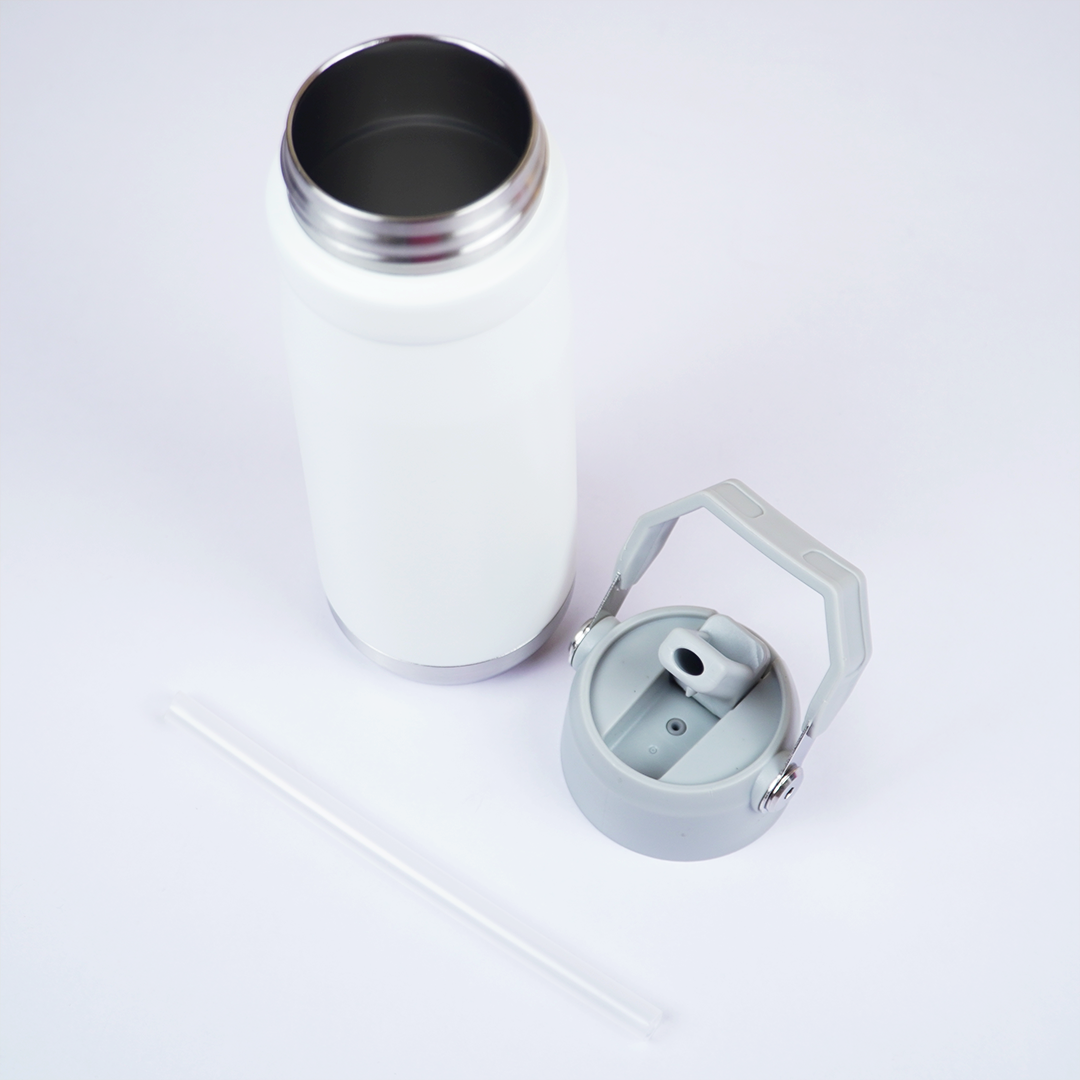 650ml Stainless Steel Water Bottle with Handle | Leak-Proof & Reusable | Travel, Gym & Office Bottle (23cm x 9cm)