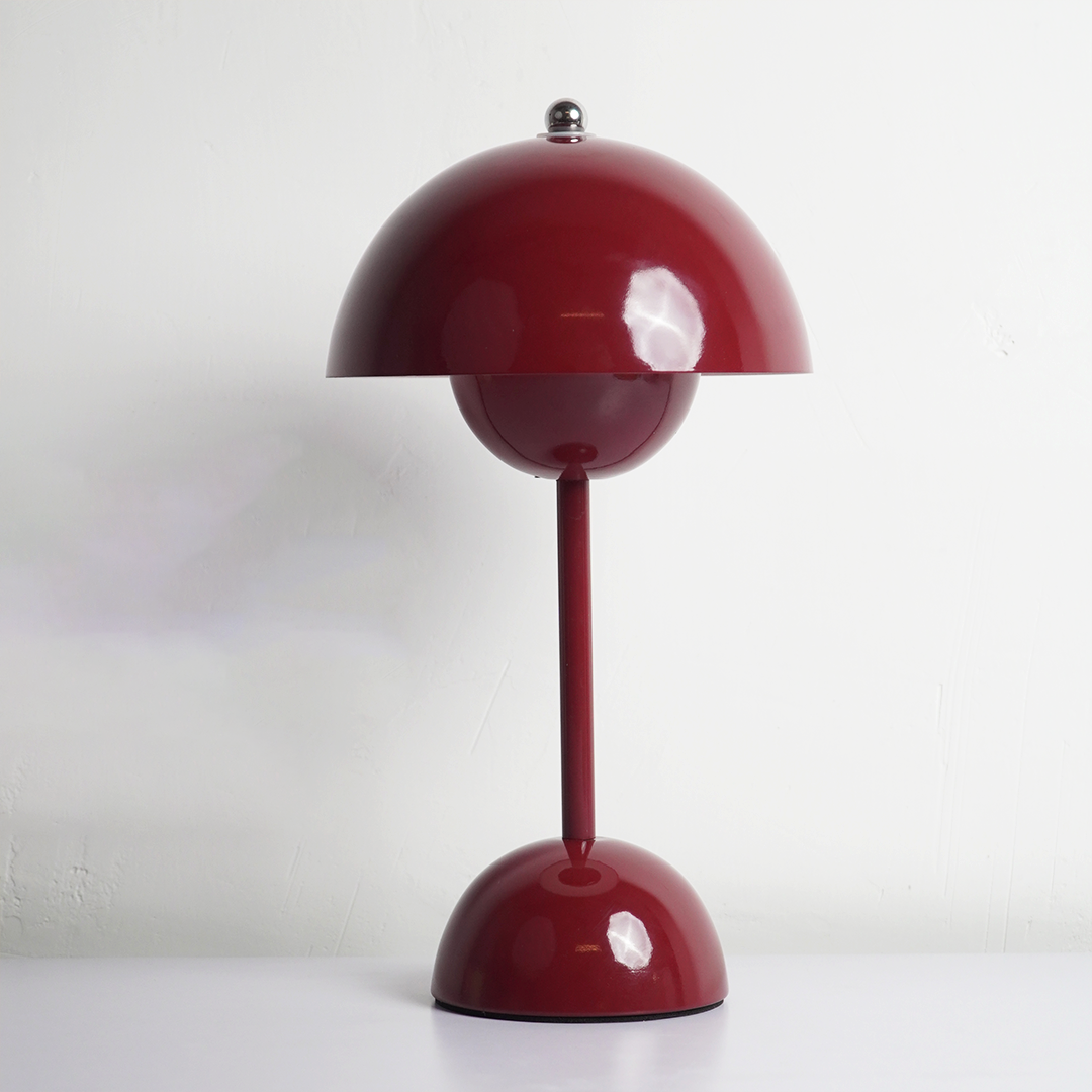 Modern Red Dome Table Lamp | Stylish Bedside & Desk Lamp for Home Décor
