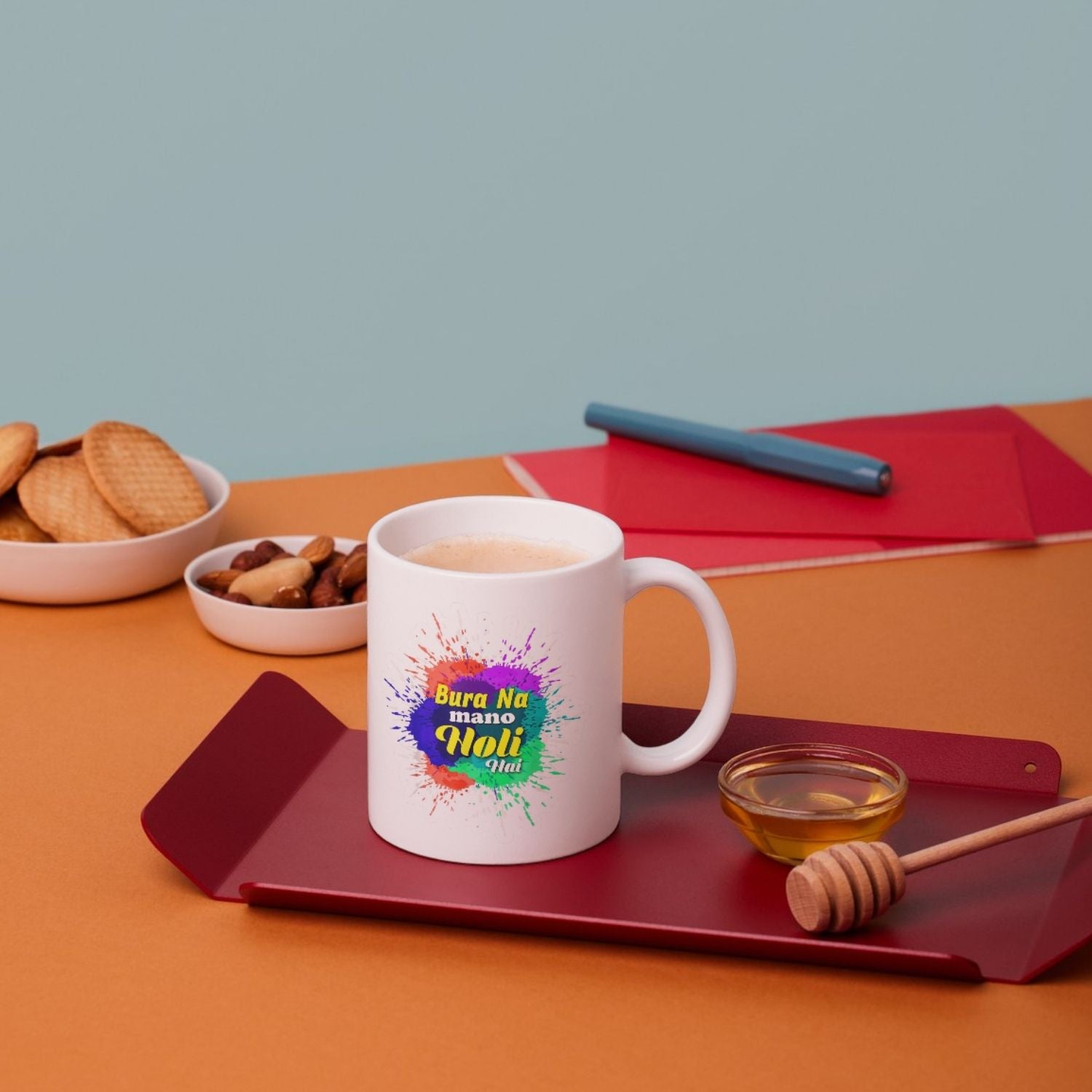Bura Na Mano Holi Hai Printed Ceramic Mug – Colorful Holi Festival Gift Cup