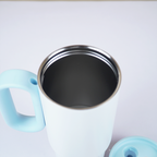 800ml Insulated Travel Tumbler with Handle, Straw & Carry Strap | Stainless Steel Reusable Drinking Cup
