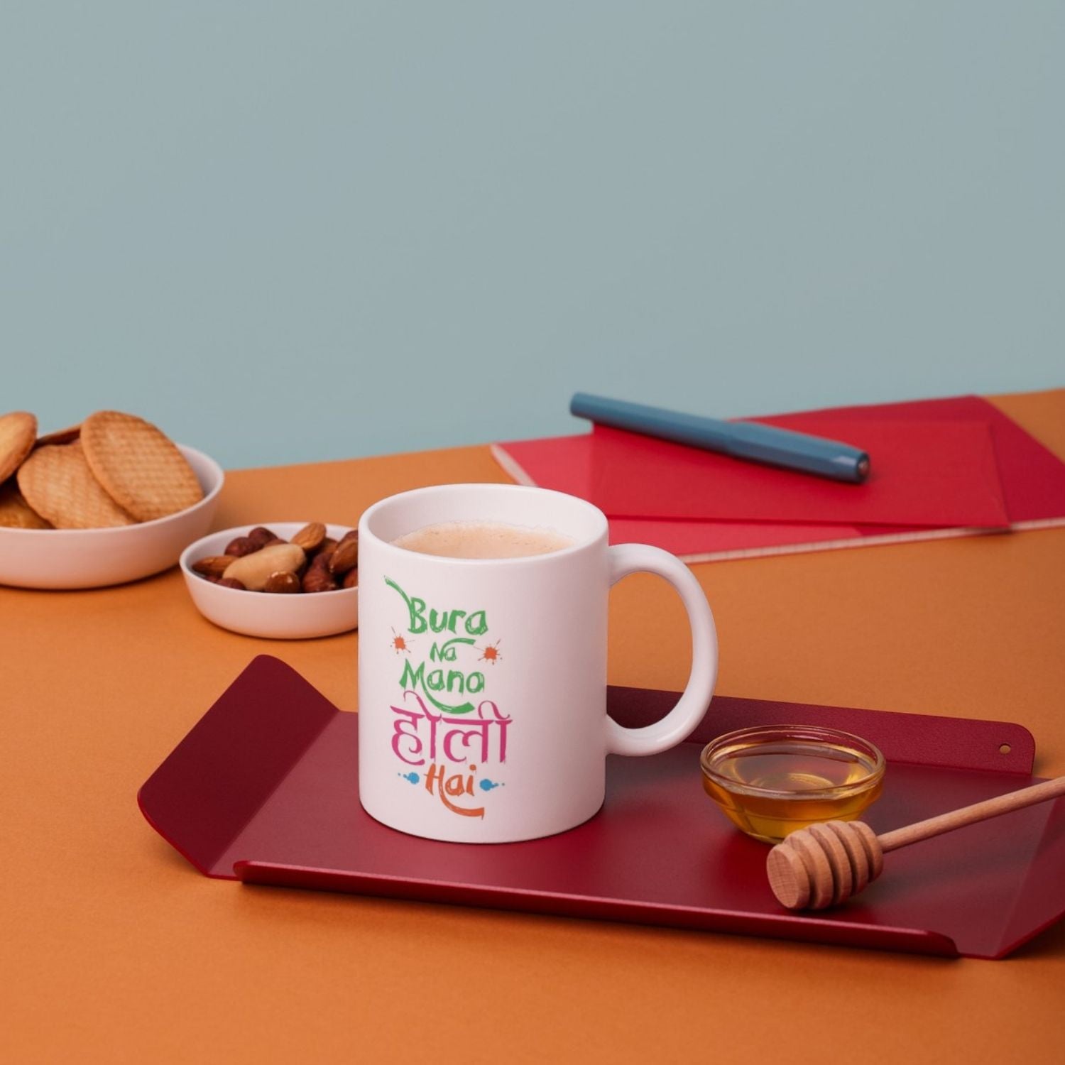 Bura Na Mano Holi Hai Printed Ceramic Mug | Colorful Holi Festival Coffee Cup | Gift for Friends & Family