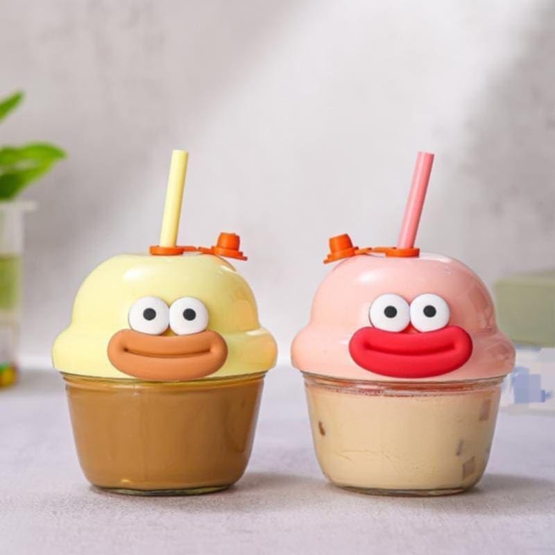 Cute Cartoon Cup with Straw for Kids & Adults | Reusable Sipper Cup | Fun Drinking Cup for Home, Office & Gifts