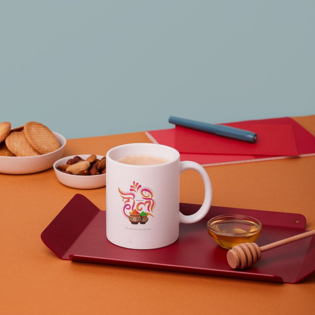 Happy Holi Festival Printed Ceramic Mug – Colorful Holi Design Coffee Cup | Gift for Friends, Family & Office