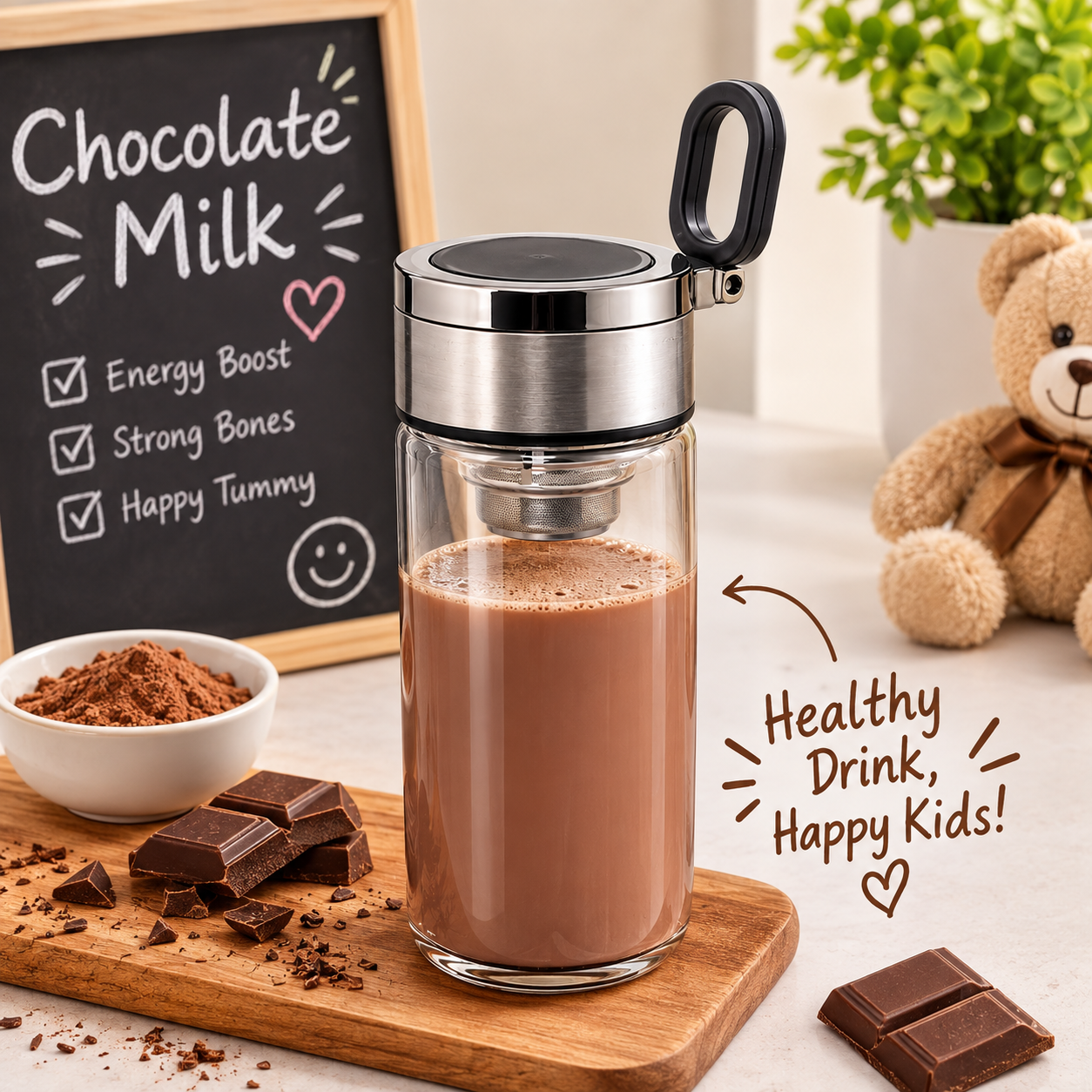 Glass Tea Infuser Cup with Stainless Steel Lid | Tea, Masala Chai & Herbal Infuser