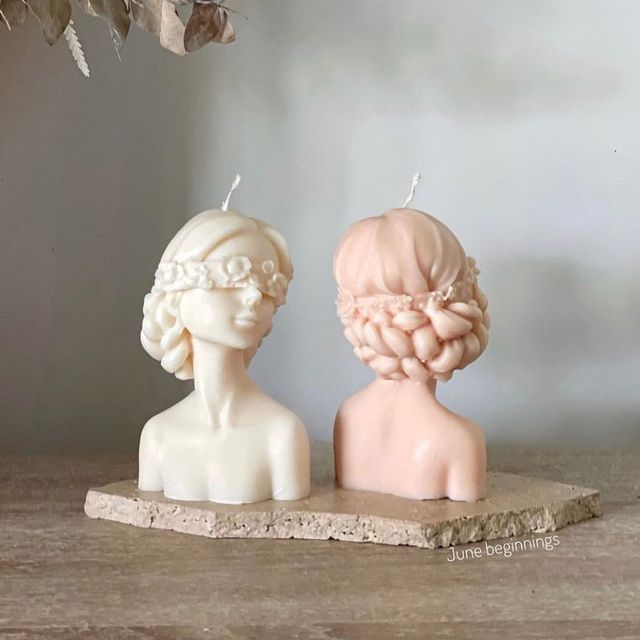 PACK OF 3 GIRL HUMAN FACE CANDLE
