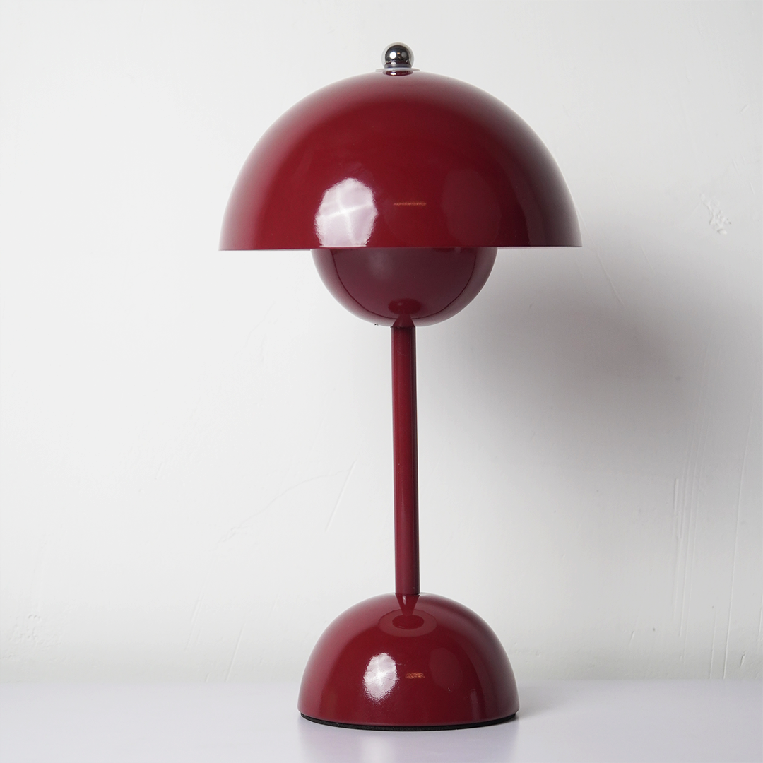 Modern Red Dome Table Lamp | Stylish Bedside & Desk Lamp for Home Décor