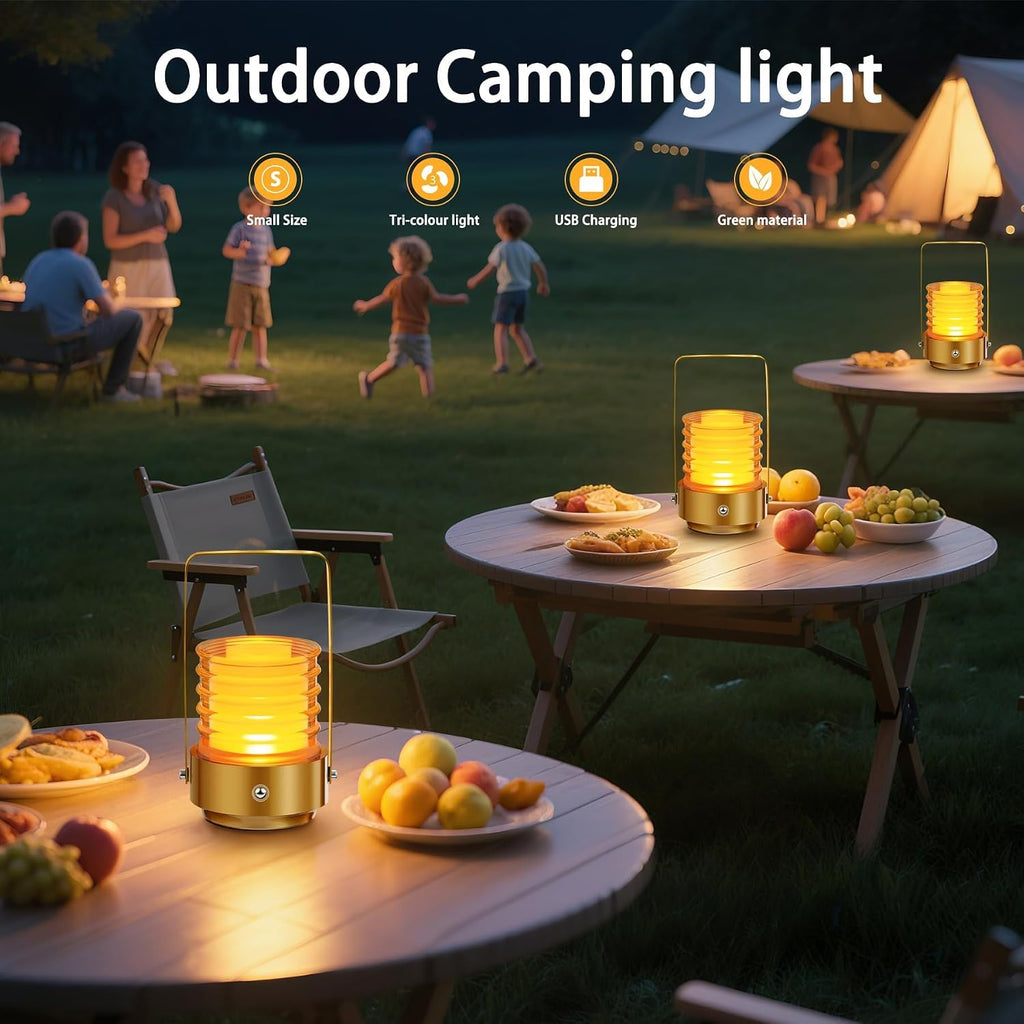Portable LED Camping Lantern with Warm Light | Rechargeable Outdoor & Emergency Lamp